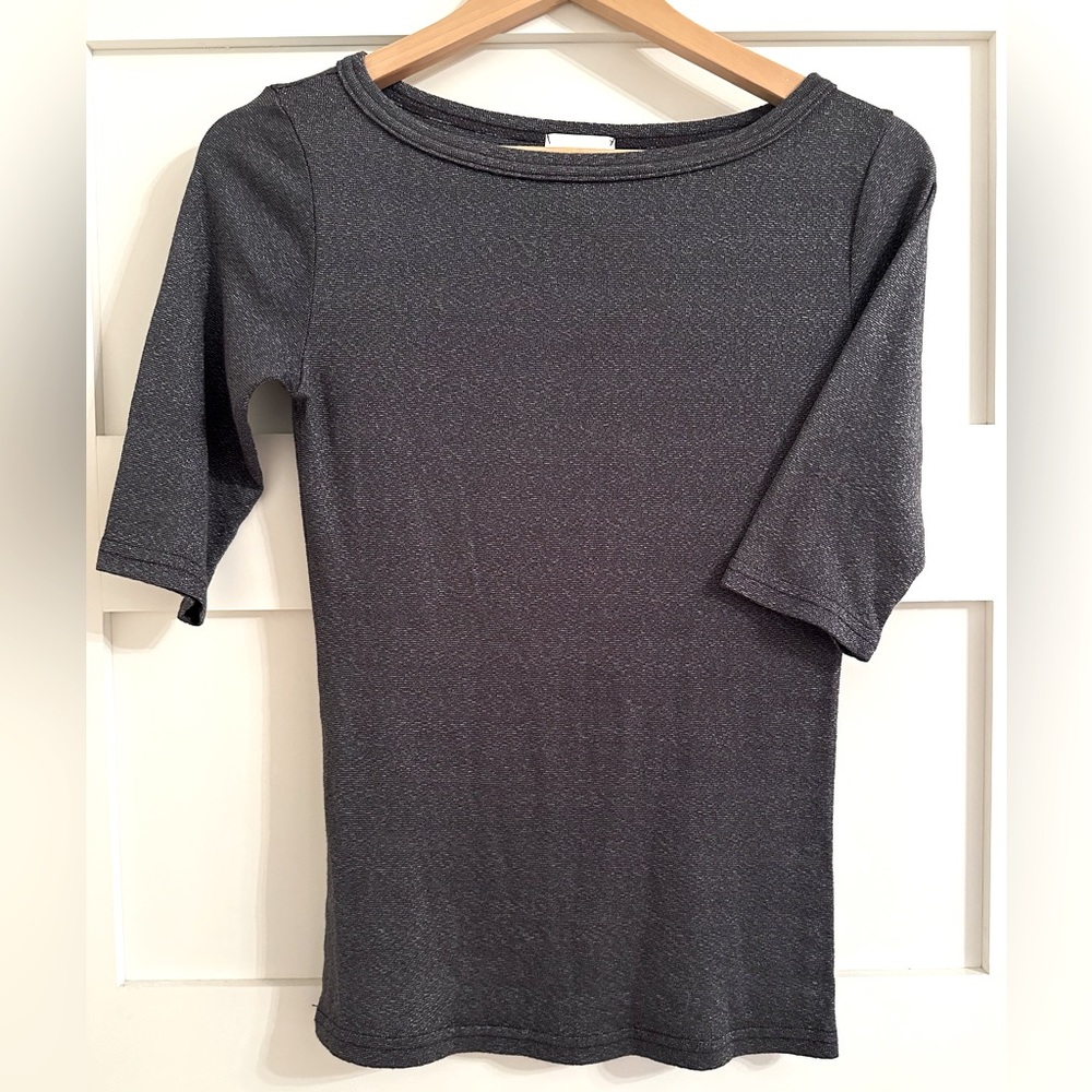 Michael Stars for Anthropology XS/S with 3/4 Sleeve. Greenish-grey w/sheen.